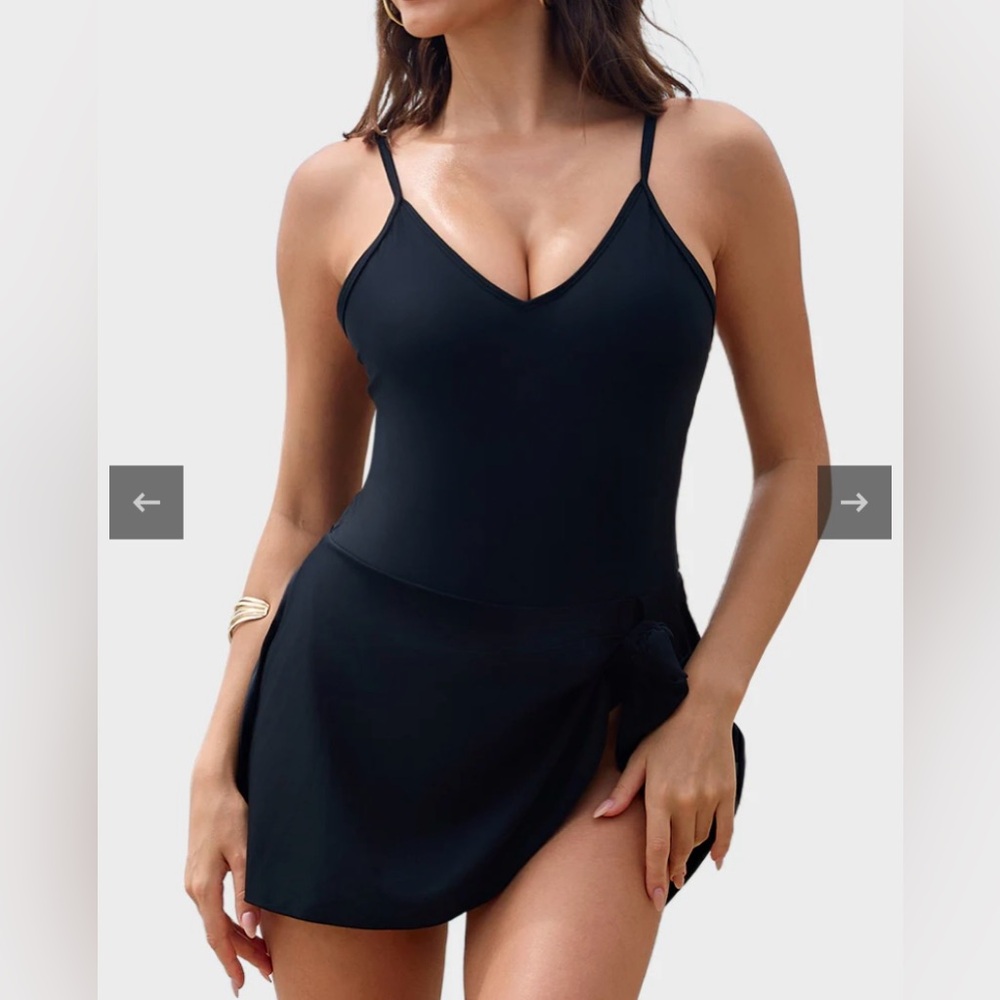 SheCurve Elegant Black Women's Swim Dress